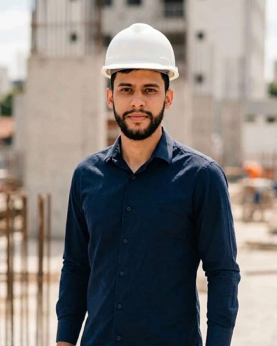 Eng. Williann Gontijo, engenheiro civil responsável técnico da WGO Engenharia Diagnóstica, em uma obra
